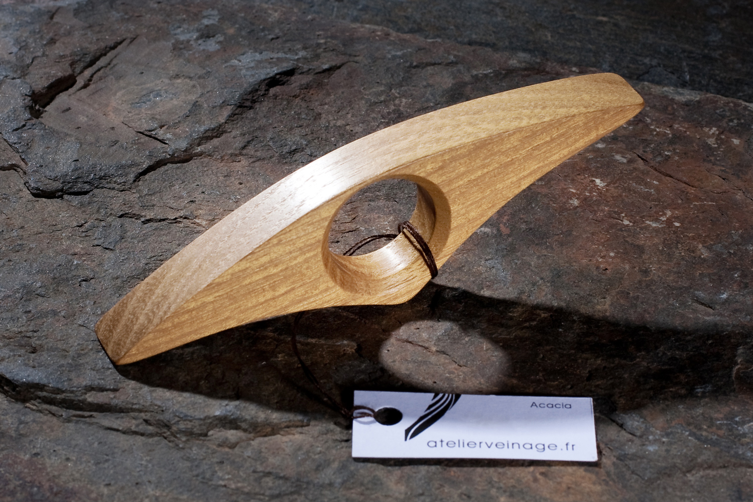 Bague de lecture en Bois d'Acacia - Création Atelier Veinage