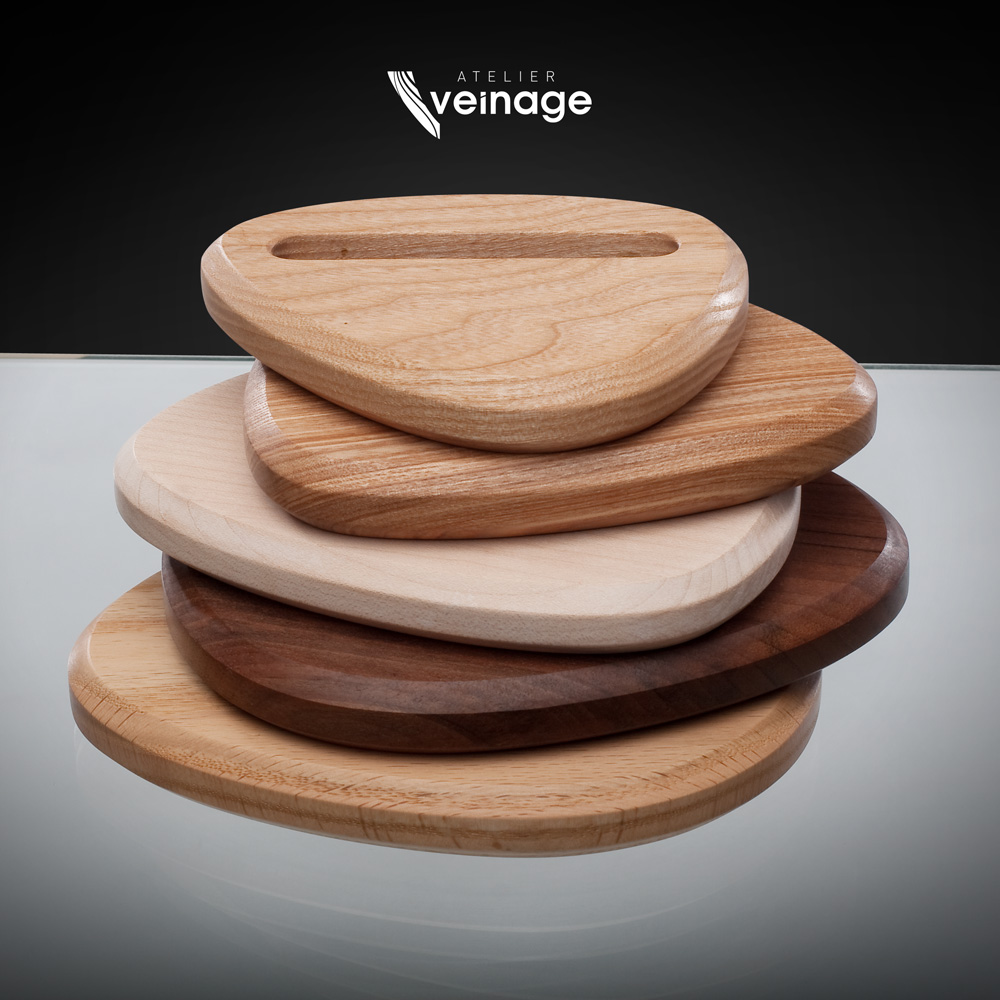 Smart-CAIRN 5 pièces - Stand pour téléphone en bois design ludique - Atelier Veinage